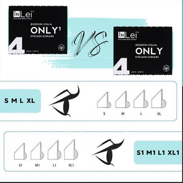 InLei® "ONLY1" - Rizadores de silicona para levantamiento de pestañas, 4 tamaños combinados 